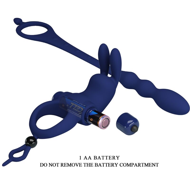 Ayad Rabbit-Vibrationsring mit blauem Plug