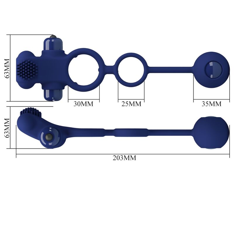 PRETTY LOVE - REMINGTON DOPPEL-VIBRATIONSRING MIT BLAUEM STECKER