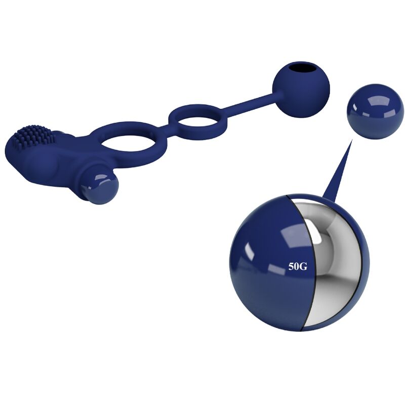 PRETTY LOVE - REMINGTON DOPPEL-VIBRATIONSRING MIT BLAUEM STECKER