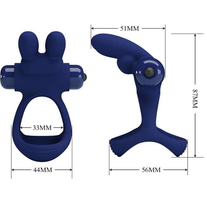 Francisco doppelt vibrierender Rabbit-Ring blau