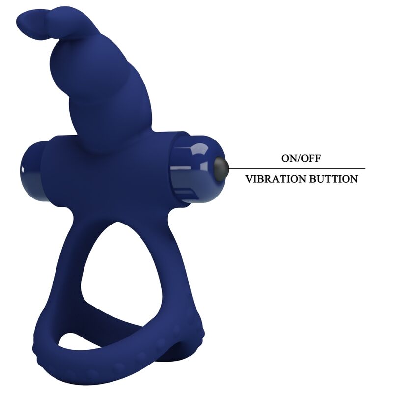 Luchito doppelt vibrierender Rabbit-Ring blau