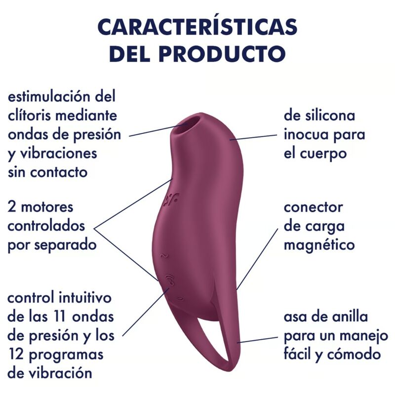 SATISFYER - POCKET PRO 1 Klitorisstimulator Granat