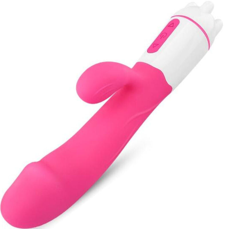 Happy wiederaufladbarer Vibrator und Stimulator in Fuchsie
