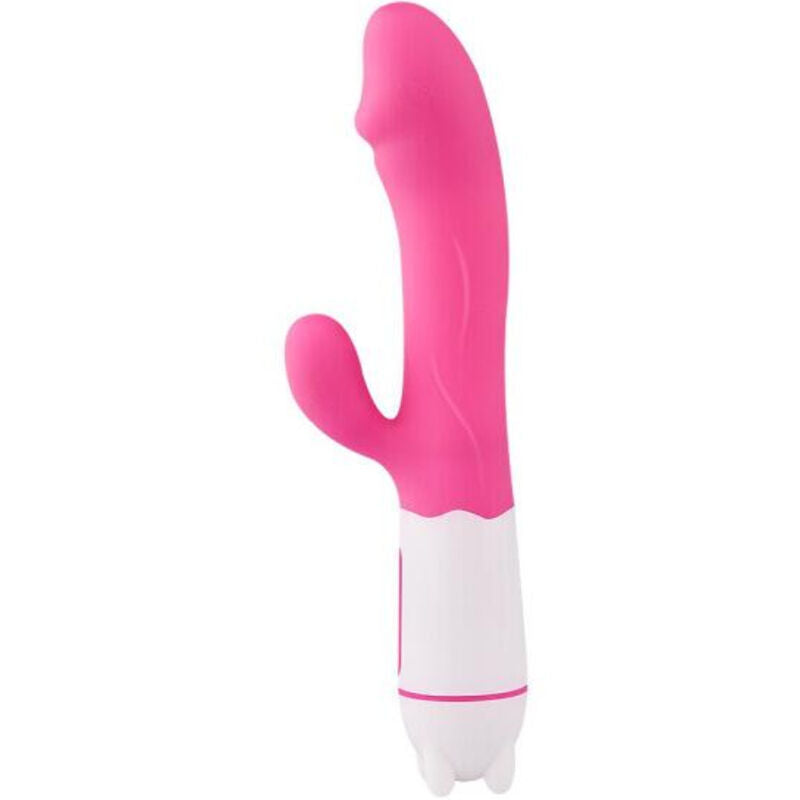 Happy wiederaufladbarer Vibrator und Stimulator in Fuchsie