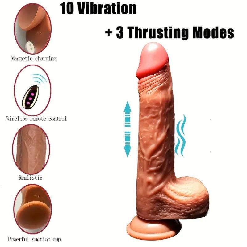 Realistischer Dildo-Vibrator &amp; Fernbedienung 22,5 cm