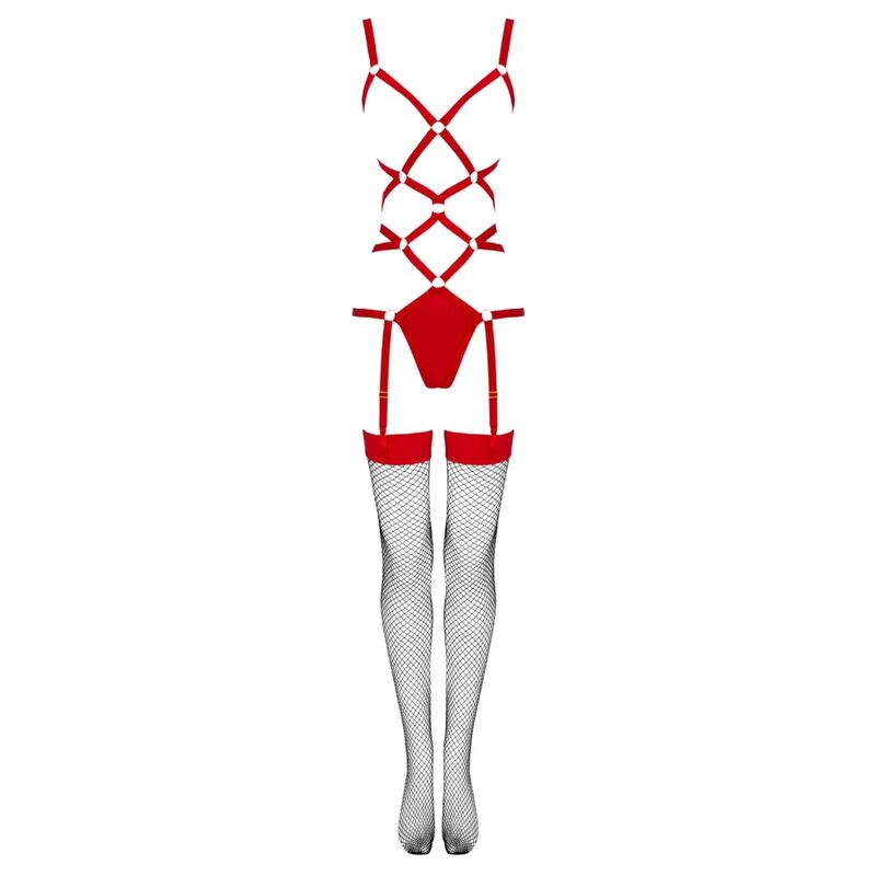 LIVCO CORSETTI FASHION - THIARA LC 20213 BODY SET + ROTES UNTERTEIL L/XL