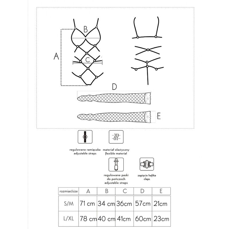 LIVCO CORSETTI FASHION - THIARA LC 20213 BODY + BOTTOM SET SCHWARZ L/XL