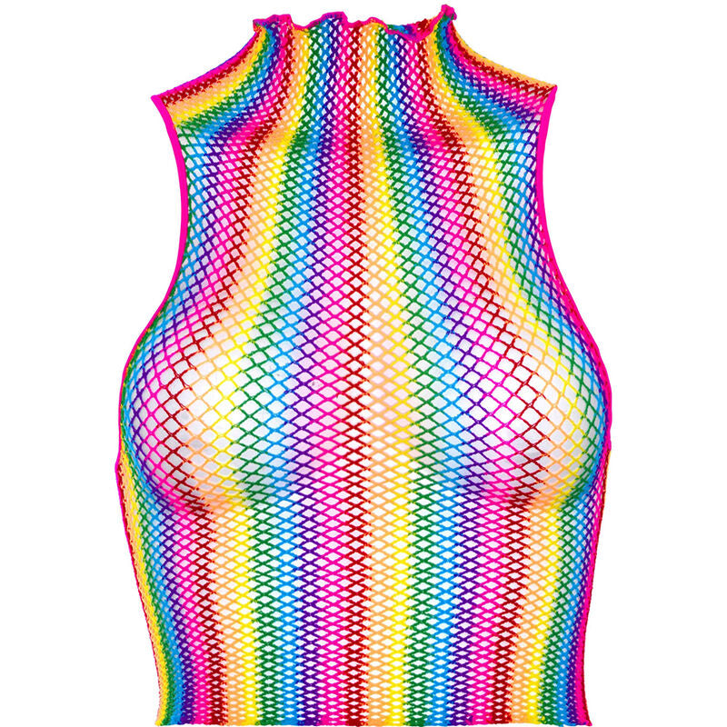 LEG AVENUE - MEHRFARBIGES MESH-TOP