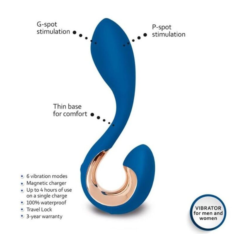 Gpop 2 G- und P-Vibrator indigoblauer Punkt