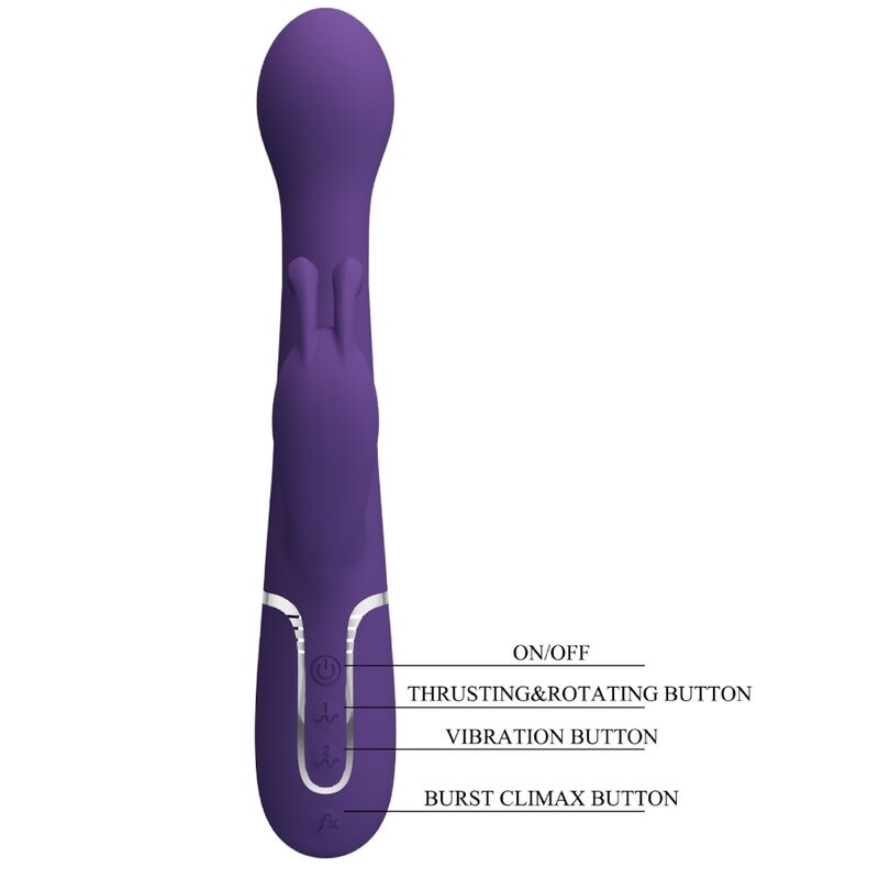 PRETTY LOVE - DEJON 3-IN-1 MULTIFUNKTIONS-HASENVIBRATOR LILA