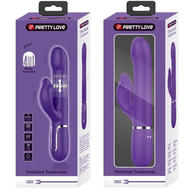 Zalin 4 in 1 Rabbit Vibrator Perlen Lila
