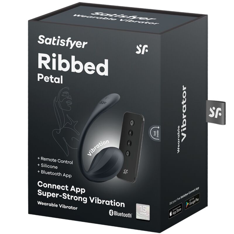 SATISFYER – G-Punkt-Stimulator mit gerippter Blütenblattform, Fernbedienung, Schwarz, kostenlose App