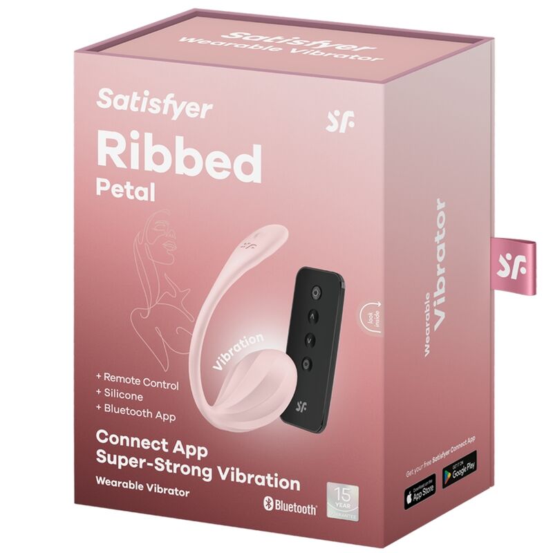 SATISFYER – GERIPPTER BLATTFORM-FERNSTUMILER FÜR DEN G-Punkt, PINK, KOSTENLOSE APP