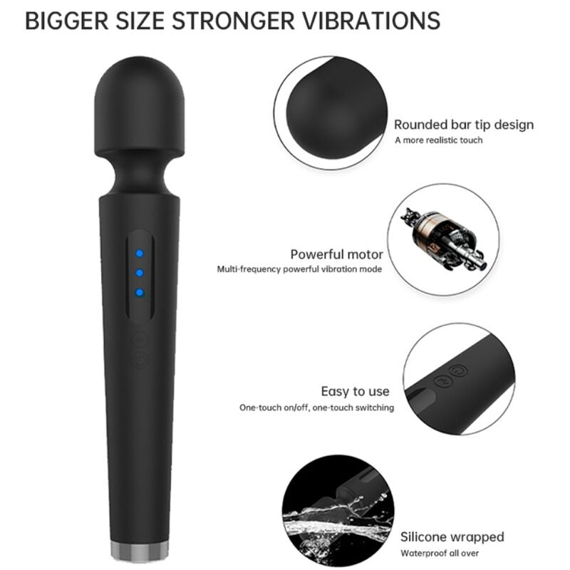 ARMONY - X POWER GROSSER MASSAGE- &amp; VIBRATOR MIT 7 VIBRATIONEN, SCHWARZ
