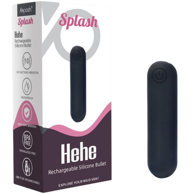 ARMONY -SPLASH HEHE Silikon-Kugelvibrator, 10 Vibrationsstufen, 65 x 15 cm, Schwarz