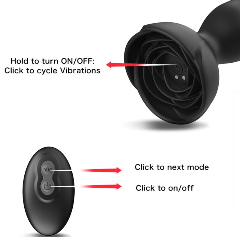 ARMONY - EXTREME A BLOOM PINK VIBRATOR UND SCHWARZER FERNBEDIENUNGS-ANALPLUGGER