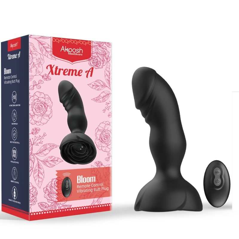 ARMONY - EXTREME A BLOOM PINK VIBRATOR UND SCHWARZER FERNBEDIENUNGS-ANALPLUGGER