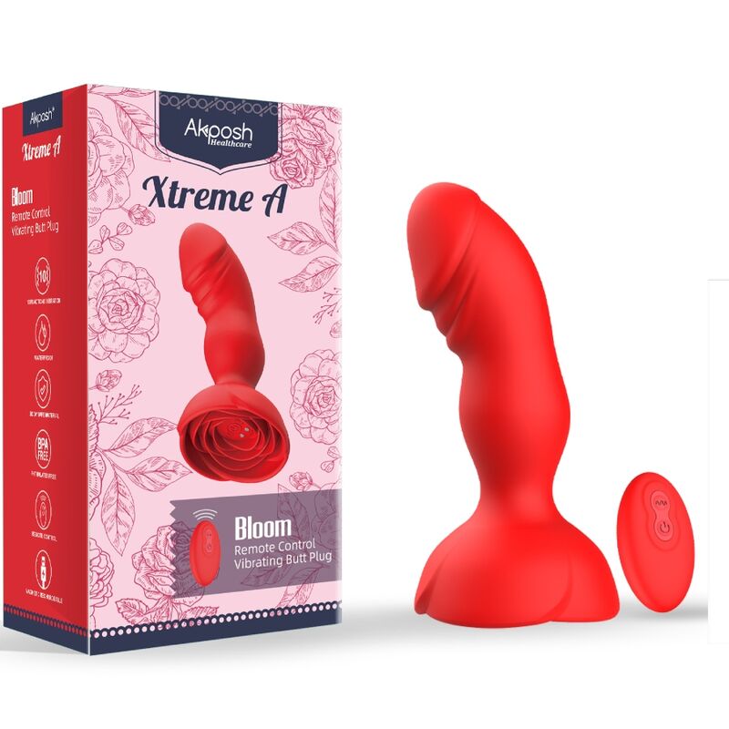 ARMONY - EXTREME A BLOOM PINK VIBRATOR UND ROTER FERNBEDIENUNGS-ANALPLUGGER