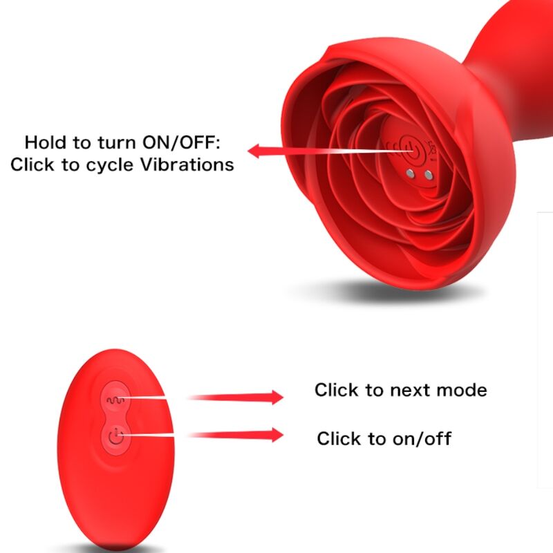 Extreme Bloom Pink Vibrator und roter Analplug mit Fernbedienung