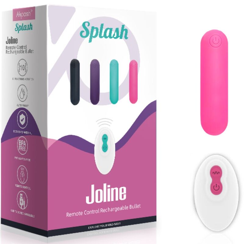 Splash Joliene Fernbedienung Bullet Vibrator Silikon 10 Vibrationen 65 x 15 cm rosa