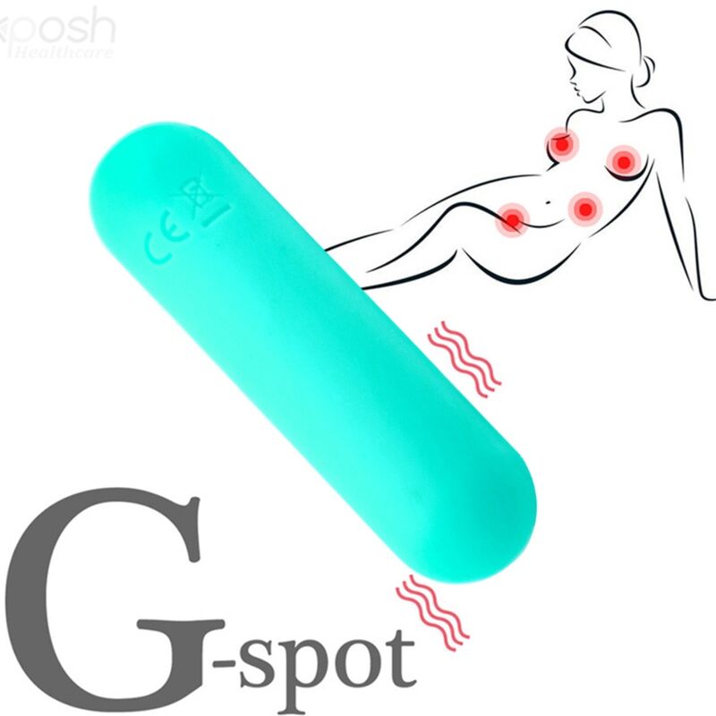 Splash haha ​​​​Silikon-Bullet-Vibrator 10 Vibrationen 75 x 19 cm grün