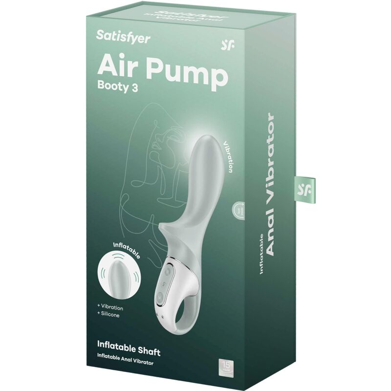 SATISFYER - AIR PUMP BOOTY 3 AUFBLASBARER ANALVIBRATOR GRAU GRÜN