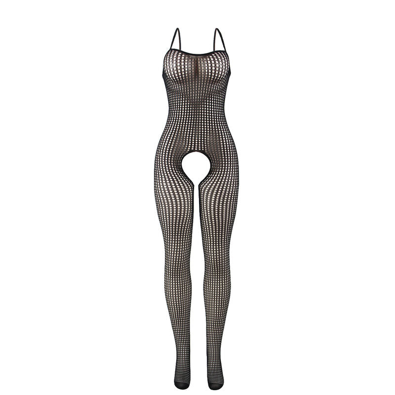 951726 schwarzer elastischer Netz-Bodystocking ohne Fell Einheitsgröße