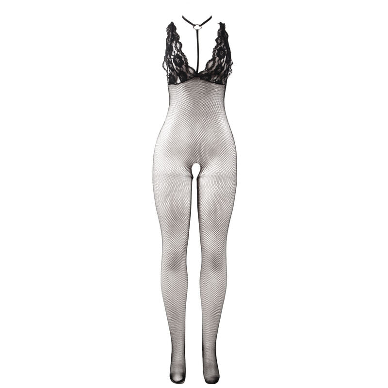 SUBBLIME - 951993 SCHWARZER, TRANSPARENTER MESH-Bodystocking, FELLFREI, EINHEITSGRÖSSE