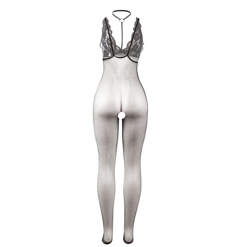 SUBBLIME - 951993 SCHWARZER, TRANSPARENTER MESH-Bodystocking, FELLFREI, EINHEITSGRÖSSE