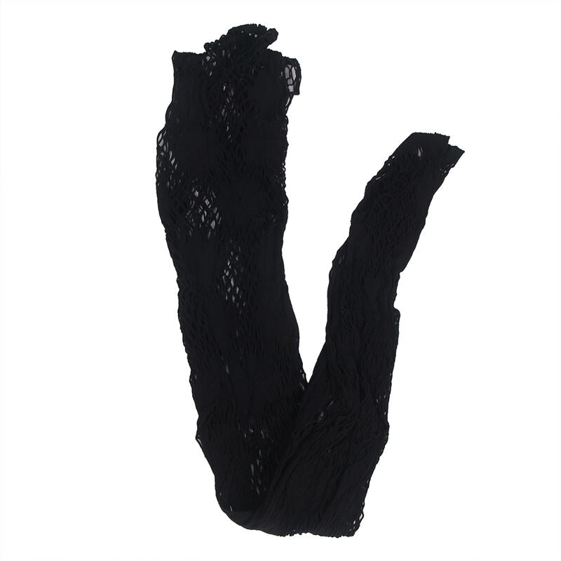 SUBBLIME - 952129 Netzbody mit Kleidermuster und floralen Details, schwarz, Einheitsgröße