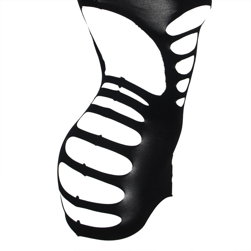 952266 elastisches Netzkleid lange Ärmel schwarz Einheitsgröße