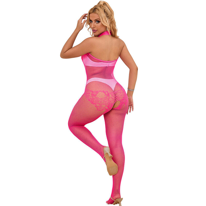 Bodystocking Résille et Dentelle Col Montant Taille Unique - Subblime
