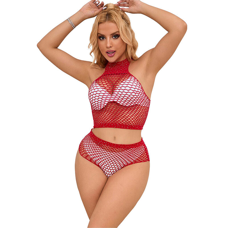 SUBBLIME - 952402 PINK DIAMOND FISHNET SET EINHEITSGRÖSSE