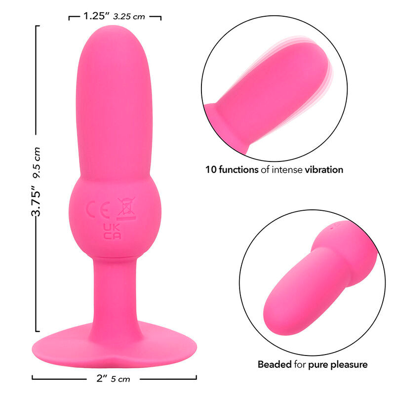 CALEXOTICS – ERSTMALIGER ANALPLUG MIT PERLEN, 10 VIBRATIONEN, PINK