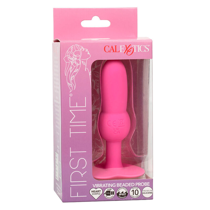 CALEXOTICS – ERSTMALIGER ANALPLUG MIT PERLEN, 10 VIBRATIONEN, PINK