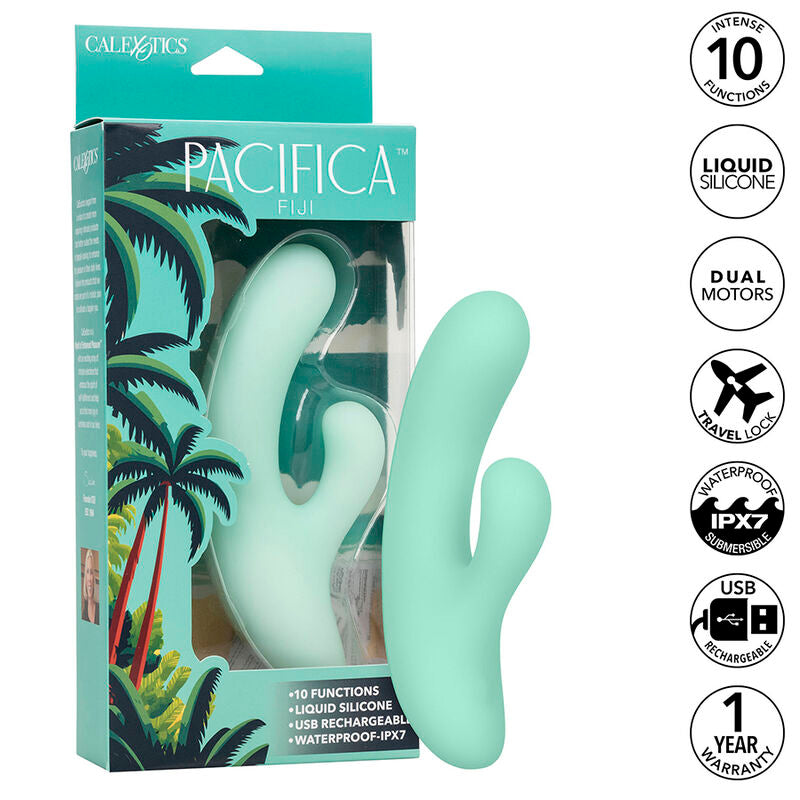 CALEXOTICS – PACIFICA FIJI VIBRATOR &amp; G-PUNKT-REGLER, 10 VIBRATIONEN, AQUA