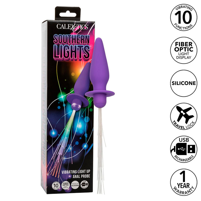 CALEXOTICS - SOUTHERN LIGHTS LIGHT UP PLUG ANAL10 VIBRATIONS SILIKON LILA