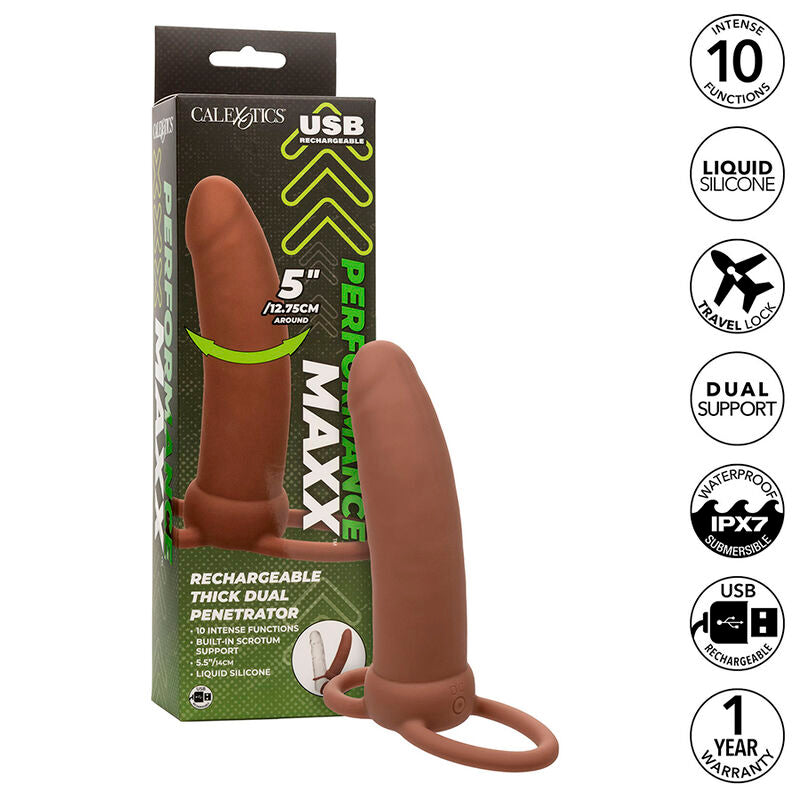 Maxx Thick Double Penetrator 10 Vibrationen Braun