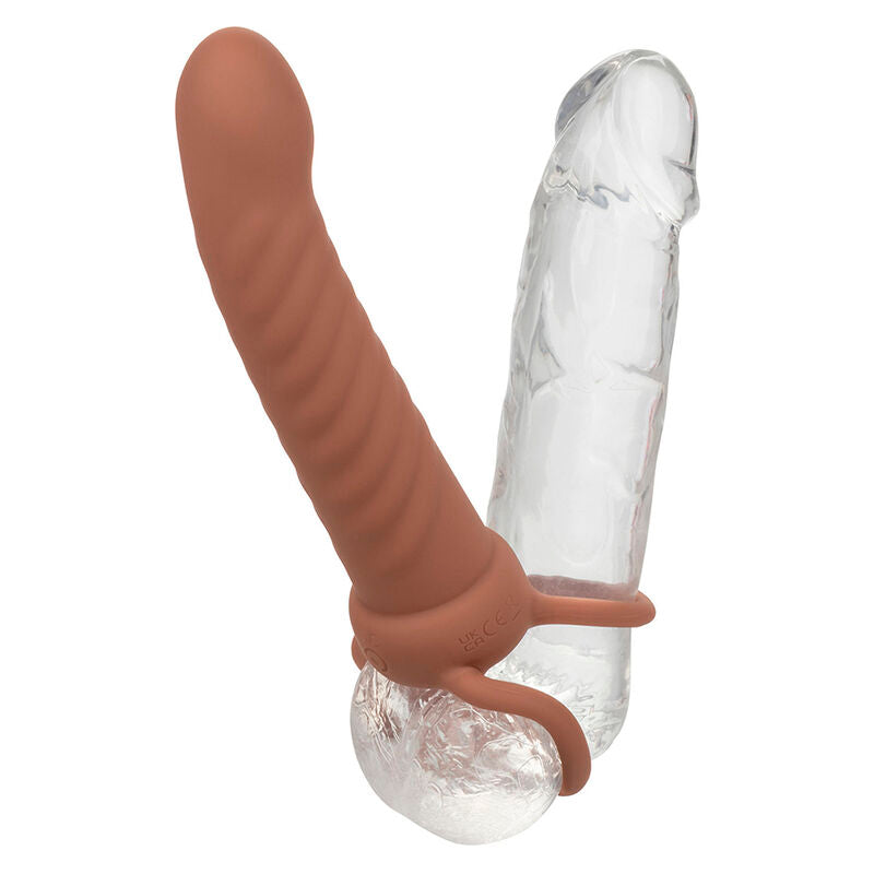 CALEXOTICS - MAXX RIBBED DOUBLE PENETRATOR 10 VIBRATIONEN BRAUN