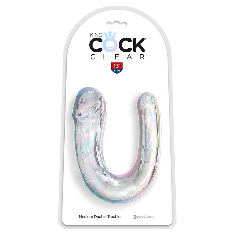 KING COCK - DOUBLE TROUBLE DOPPELDILDO 33 CM TRANSPARENT