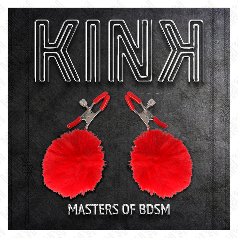 KINK - ROTER KUNSTPELZBALL-METALLCLIP 6 CM