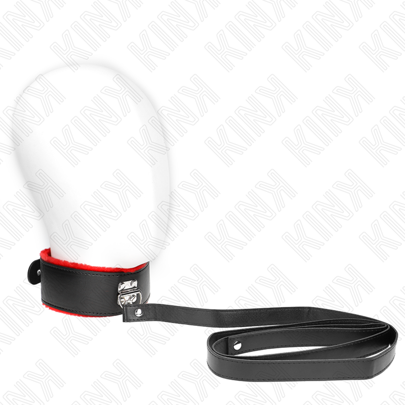 KINK - Halskette mit Gürtel 116 cm mit verstellbarem rotem Lederarmband 40-48 cm x 6 cm