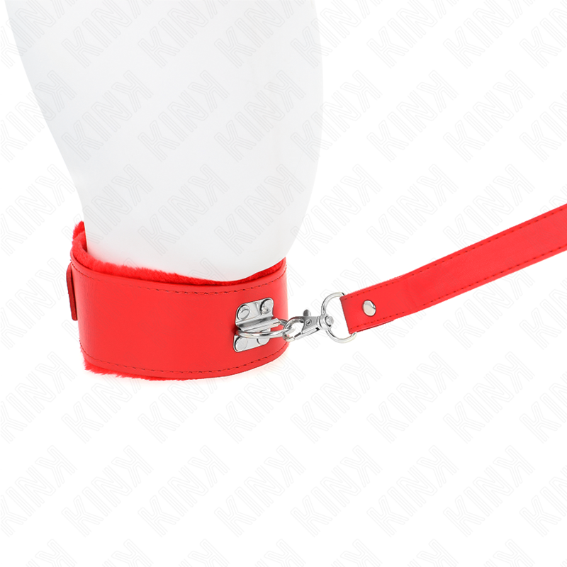 Halsband mit Leine 116 cm mit silbernen Nieten Modell 4 rot verstellbar 40-48 cm x 6 cm