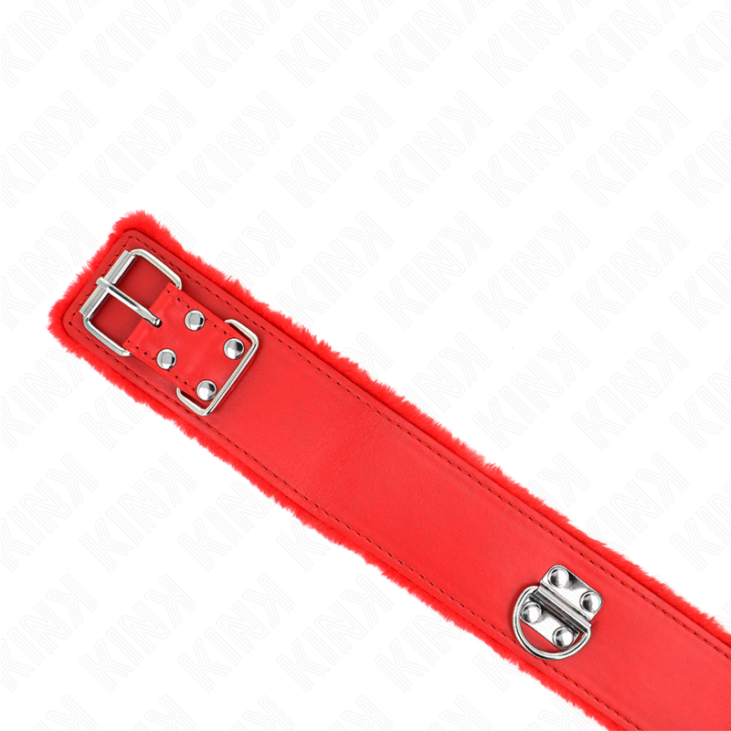 KINK - Halsband mit Leine, 116 cm, mit silbernen Nieten, Modell 4, rot, verstellbar 40-48 cm x 6 cm