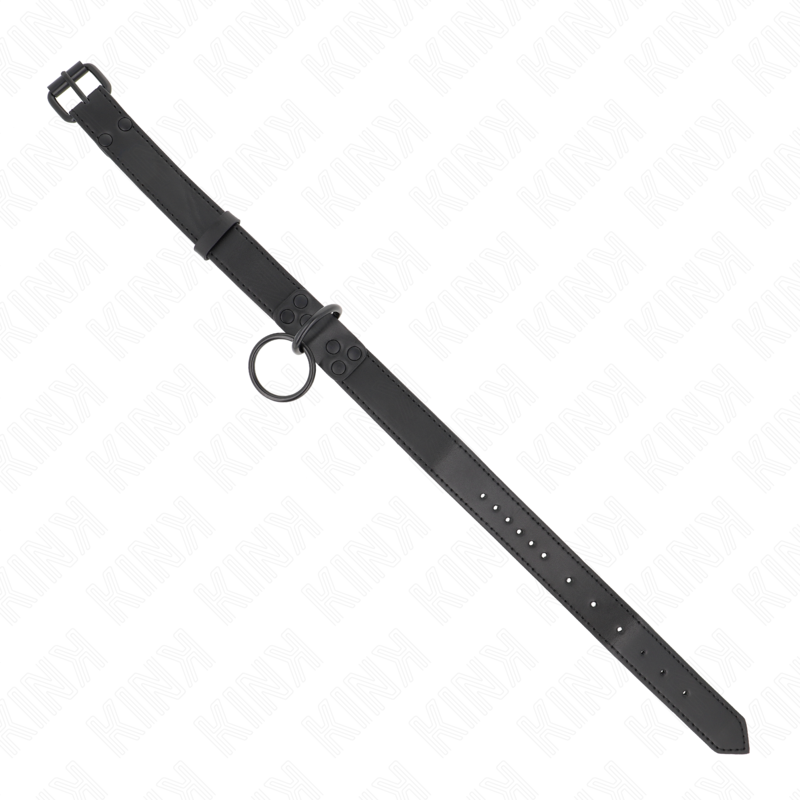 KINK - Halsband mit dunkler Leine, 65 cm verstellbar (37-54 cm) x 3 cm