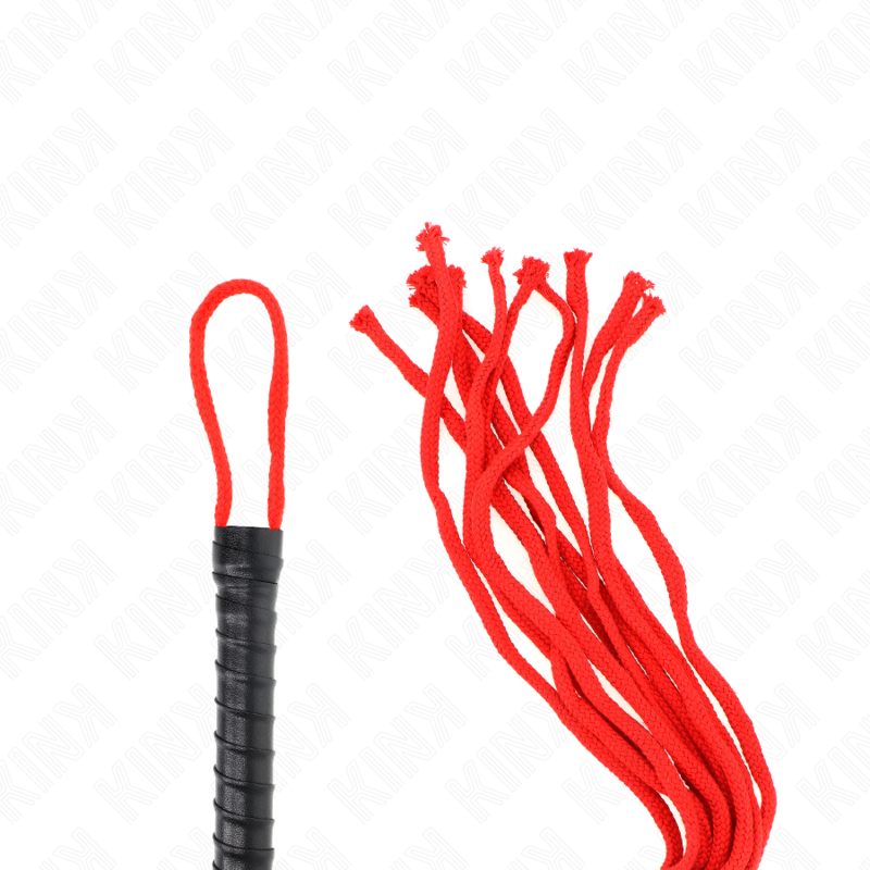 Fouet BDSM Corde Tressée 56 cm Poignée Ergonomique - Kink
