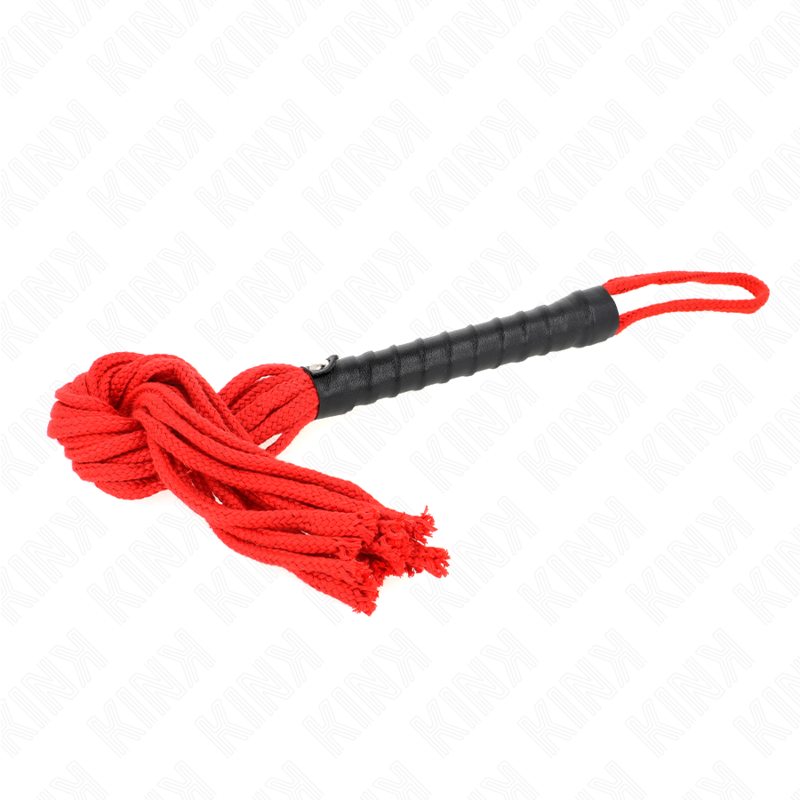 Fouet BDSM Corde Tressée 56 cm Poignée Ergonomique - Kink