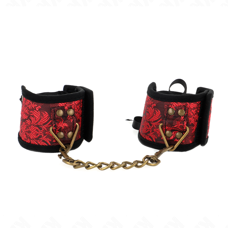 KINK - SCANDAL Armband mit roten und schwarzen Spitzendetails, 24,5 cm x 6,5 cm