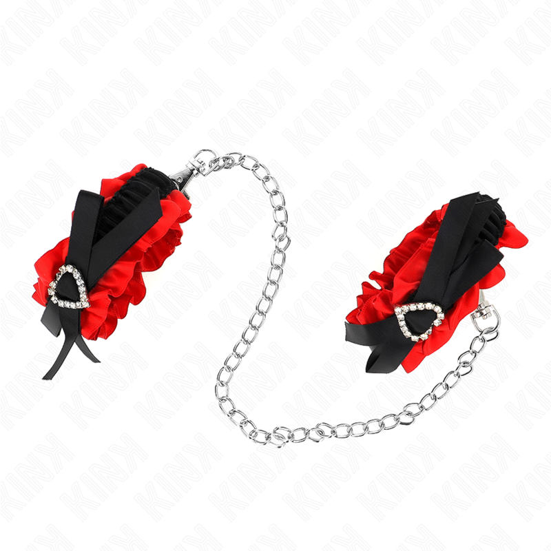 KINK - ELASTISCHE SPITZEN-ARMBÄNDER mit verstellbaren roten Herzdetails (22-35 cm)