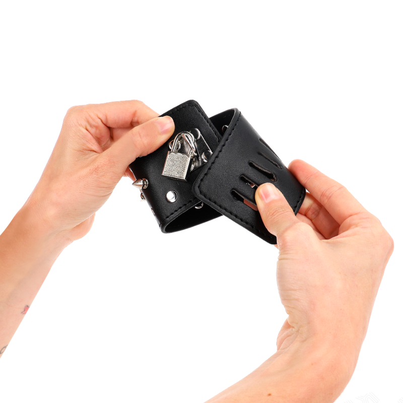 Punk Handgelenksschienen mit Spikes 25 x 6 cm